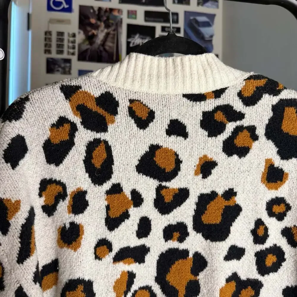 Ladies Leopard Cardigan Sweaters